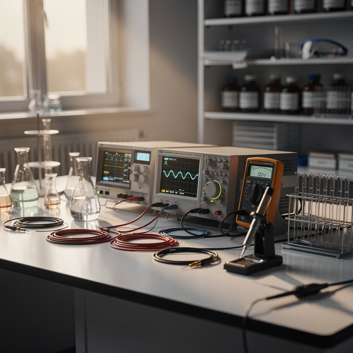 Software testing equipment representing testing and QA fundamentals